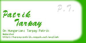 patrik tarpay business card